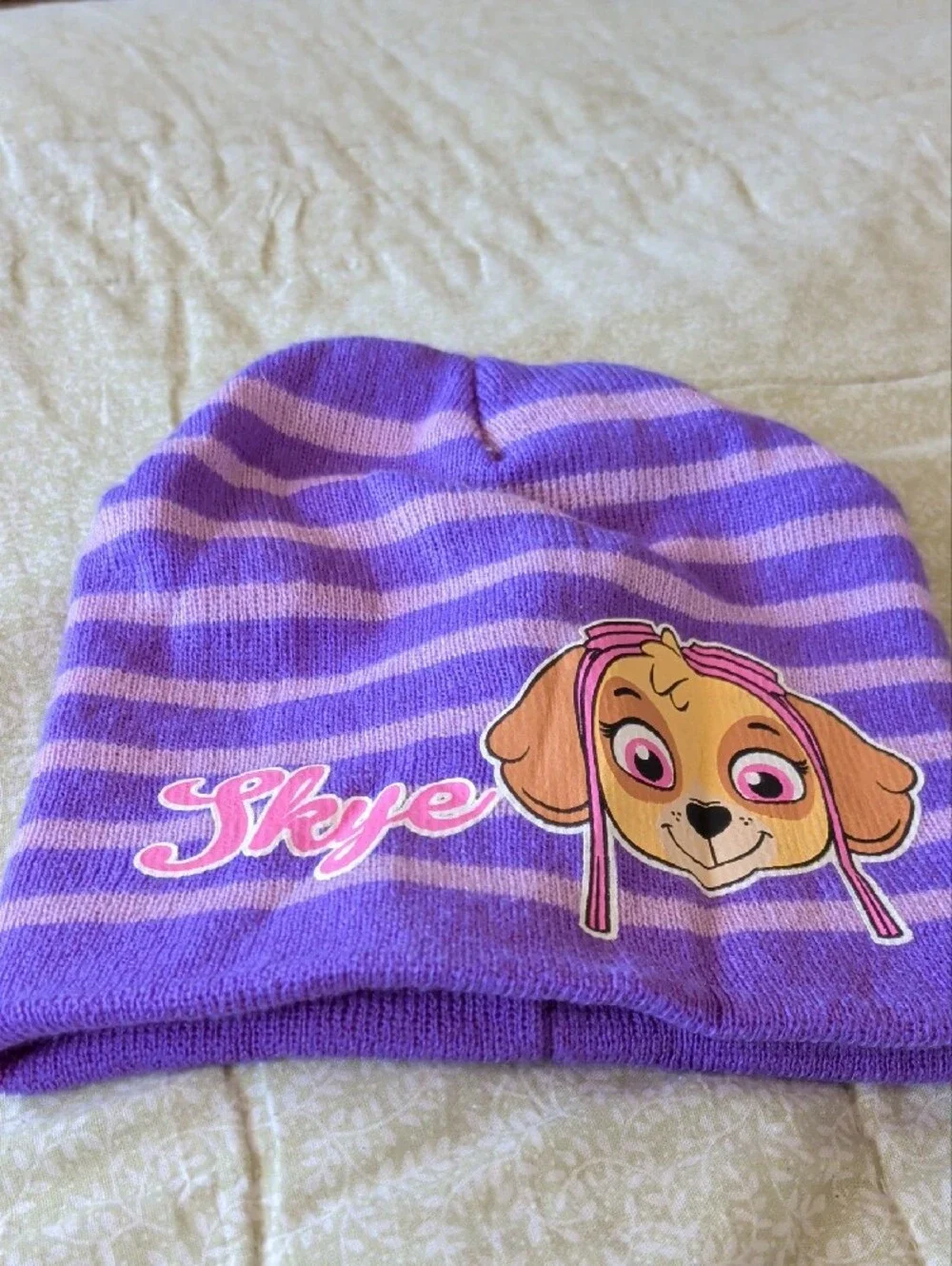 Paw Patrol Skye Purple and Light Purple Striped Beanie Hat
